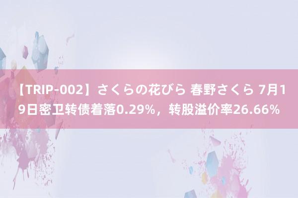 【TRIP-002】さくらの花びら 春野さくら 7月19日密卫转债着落0.29%，转股溢价率26.66%