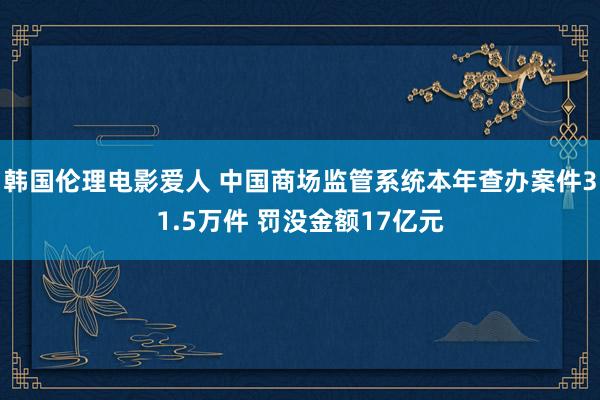 韩国伦理电影爱人 中国商场监管系统本年查办案件31.5万件 罚没金额17亿元