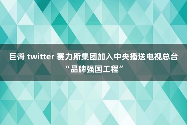 巨臀 twitter 赛力斯集团加入中央播送电视总台“品牌强国工程”