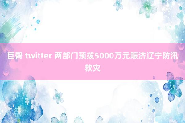 巨臀 twitter 两部门预拨5000万元赈济辽宁防汛救灾