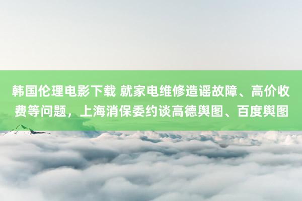 韩国伦理电影下载 就家电维修造谣故障、高价收费等问题，上海消保委约谈高德舆图、百度舆图