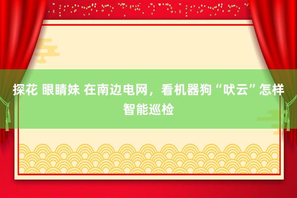 探花 眼睛妹 在南边电网，看机器狗“吠云”怎样智能巡检