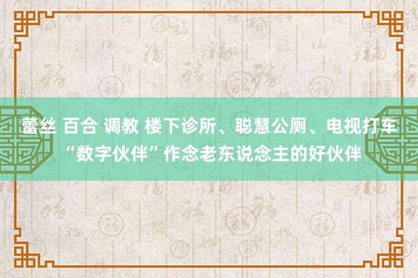 蕾丝 百合 调教 楼下诊所、聪慧公厕、电视打车 “数字伙伴”作念老东说念主的好伙伴