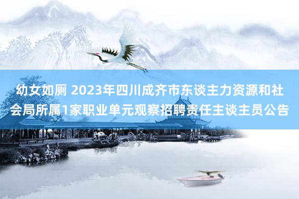 幼女如厕 2023年四川成齐市东谈主力资源和社会局所属1家职业单元观察招聘责任主谈主员公告