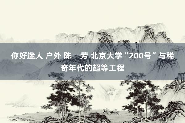 你好迷人 户外 陈    芳 北京大学“200号”与稀奇年代的超等工程