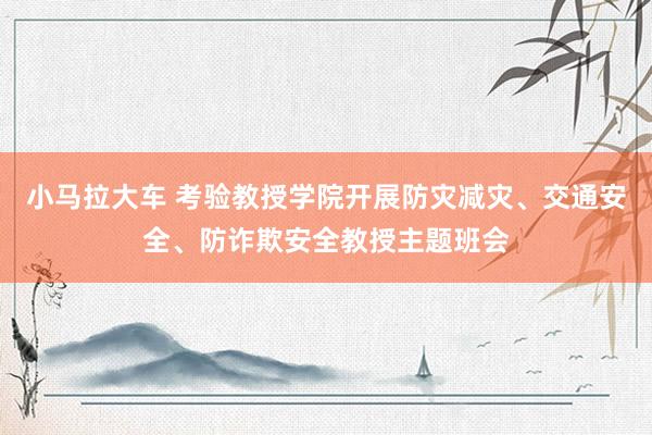 小马拉大车 考验教授学院开展防灾减灾、交通安全、防诈欺安全教授主题班会